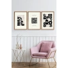 Modern Üçlü Ahşap Çerçeveli Tablo 23 x 30