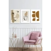 Modern Üçlü Ahşap Çerçeveli Tablo 23 x 30