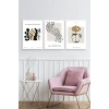 Modern Üçlü Ahşap Çerçeveli Tablo 23 x 30