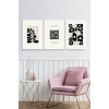 Modern Üçlü Ahşap Çerçeveli Tablo 23 x 30