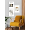 Modern Üçlü Ahşap Çerçeveli Tablo 23 x 30