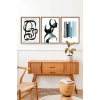 Modern Üçlü Ahşap Çerçeveli Tablo 23 x 30