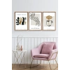 Modern Üçlü Ahşap Çerçeveli Tablo 30 x 40