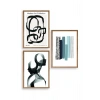 Modern Üçlü Ahşap Çerçeveli Tablo 40 x 60