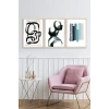 Modern Üçlü Ahşap Çerçeveli Tablo 40 x 60