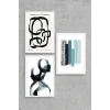 Modern Üçlü Ahşap Çerçeveli Tablo 50 x 70
