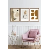 Modern Üçlü Ahşap Çerçeveli Tablo 50 x 70