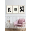Modern Üçlü Ahşap Çerçeveli Tablo 50 x 70