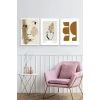 Modern Üçlü Ahşap Çerçeveli Tablo 50 x 70