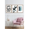 Modern Üçlü Ahşap Çerçeveli Tablo 50 x 70