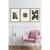 Modern Üçlü Ahşap Çerçeveli Tablo 50 x 70