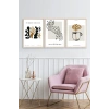Modern Üçlü Ahşap Çerçeveli Tablo 50 x 70