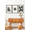 Modern Üçlü Ahşap Çerçeveli Tablo 50 x 70