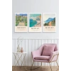 Monet Üçlü Ahşap Çerçeveli Tablo 23 x 30