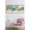 Monet Üçlü Ahşap Çerçeveli Tablo 40 x 60
