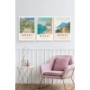 Monet Üçlü Ahşap Çerçeveli Tablo 50 x 70