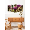 Mor Çiçekler 5 Parçalı Mdf Tablo 60 x 100