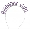 Purple Color Crystal Stone Embellished Bright Birthday Girl Crown