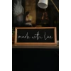 Mutfak Made With Love Ahşap Çerçeve Siyah Zemin 50 x 110