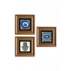 Nazar 3 lü Set Çerçeveli Taş Tablo 20 cm