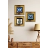 Nazar 3 lü Set Çerçeveli Taş Tablo 20 cm