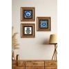 Nazar 3 lü Set Çerçeveli Taş Tablo 20 cm