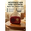 Nostaljik Retro Bluetooth Hoparlör - FM Radyo, USB ve Bluetooth Kablosuz Hoparlör