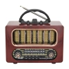Orta Boy Retro Ahşap Tasarım Bluetooth Hoparlörlü Radyo – FM/AM Destekli, Şarjlı ve Taşınabiliri Radyo NS-6636 (5365)