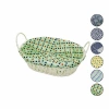 OVAL RENKLİ BEZLİ HASIR EKMEK SEPETİ (5365)