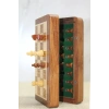 Special Varnished Magnetic-Stoned Wooden Foldable Boxed Chess Game 12.5 Cm