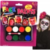 Palyaço Yüz Boyama Seti Fırçalı Makyaj Boyama Seti 8 Renk (5365)