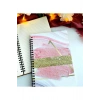 Pembe Gold Mermer Desen Baskılı Ahşap Defter