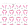 Pink Rabbit Costume Set - Crown, Bowtie, Pom Pom (12-piece Pack)