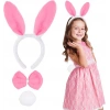 Pink Rabbit Costume Set - Crown, Bowtie, Pom Pom (12-piece Pack)