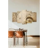Pusula ve Harita 5 Parçalı Mdf Tablo 60 x 100