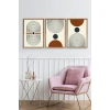 Rahatlatıcı Şekiller Üçlü Ahşap Çerçeveli Tablo 23 x 30