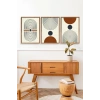 Rahatlatıcı Şekiller Üçlü Ahşap Çerçeveli Tablo 23 x 30
