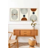 Rahatlatıcı Şekiller Üçlü Ahşap Çerçeveli Tablo 23 x 30