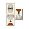 Rahatlatıcı Şekiller Üçlü Ahşap Çerçeveli Tablo 50 x 70