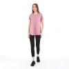 Kadın %100 Pamuk Bisiklet Yaka T-Shirt FUMUS PEMBE