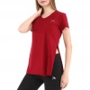 Kadın %100 Pamuk V Yaka T-Shirt FRAGUM BORDO