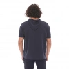 Cotton Hooded Short Sleeve Sweatshirt OCULUS NAVY