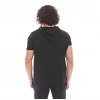 Pamuklu Kapüşonlu Kısa Kollu Sweatshirt OCULUS SİYAH