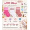 Renkli Bebek Çorap 1 Adet Rose Renkli