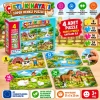 Renkli Çiftlik Puzzle 4lü Set