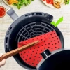 Renkli Isıya Dayanıklı Yıkanılabilir Silikon Fırın Ve Airfryer Yuvarlak Pişirme Matı 23 Cm (5365)