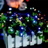 Renkli Led Işık 10m 100 Adet Pilli Siyah Kablo