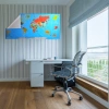 Renkli Atlas Dünya Haritası Manyetik Yapıştırıcı Gerektirmeyen Duvar Stickerı 118 CM * 56 CM (5365)
