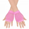 Retro Neon Pembe Kısa File Eldiven 11 Cm Parti Aksesuarı