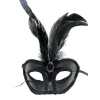 Patent Coating Red Feather Party Mask